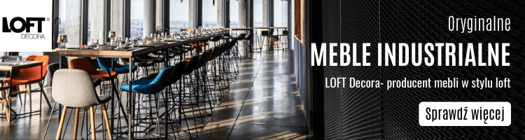 Industrialna kuchnia - jadalnia industrialna z LOFT Decora